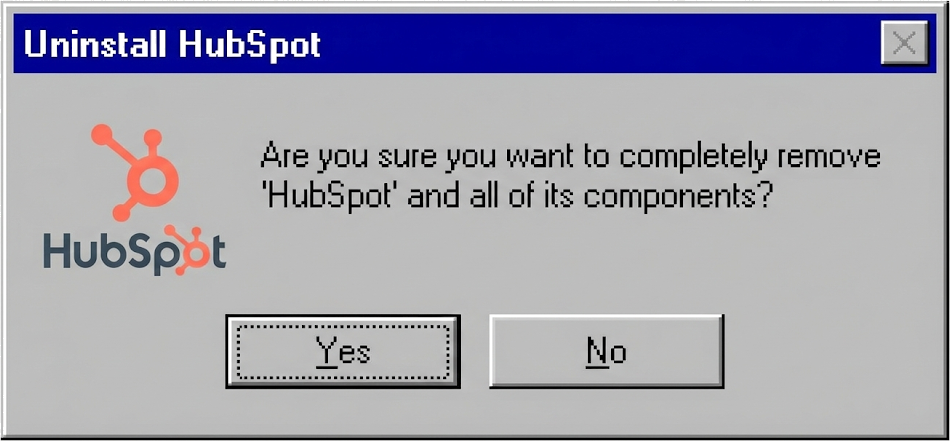 Uninstall HubSpot dialog